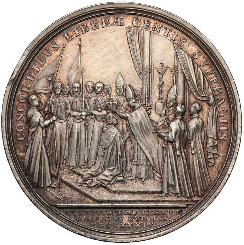 August lll Sas. Medal koronacyjny 1734, srebro